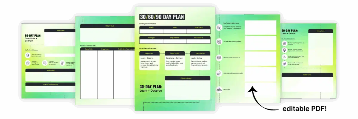 30/60/90 Day Plan Template